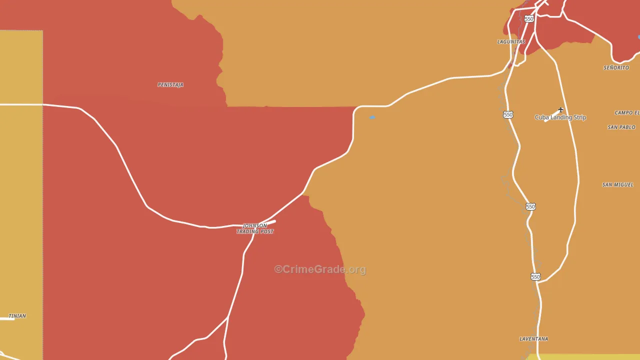 Cuba, NM Map of Assault Rates