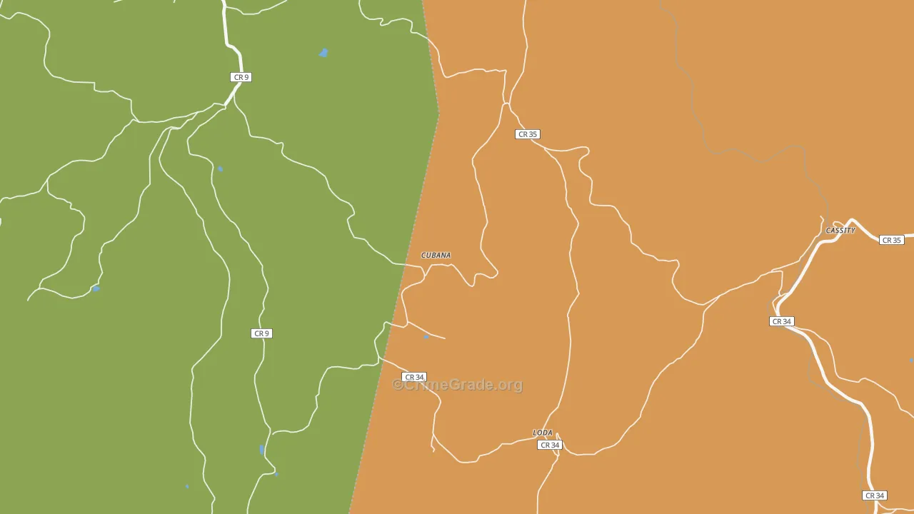 Cubana, WV Map of Assault Rates