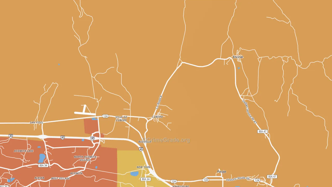 Cubero, NM Map of Assault Rates