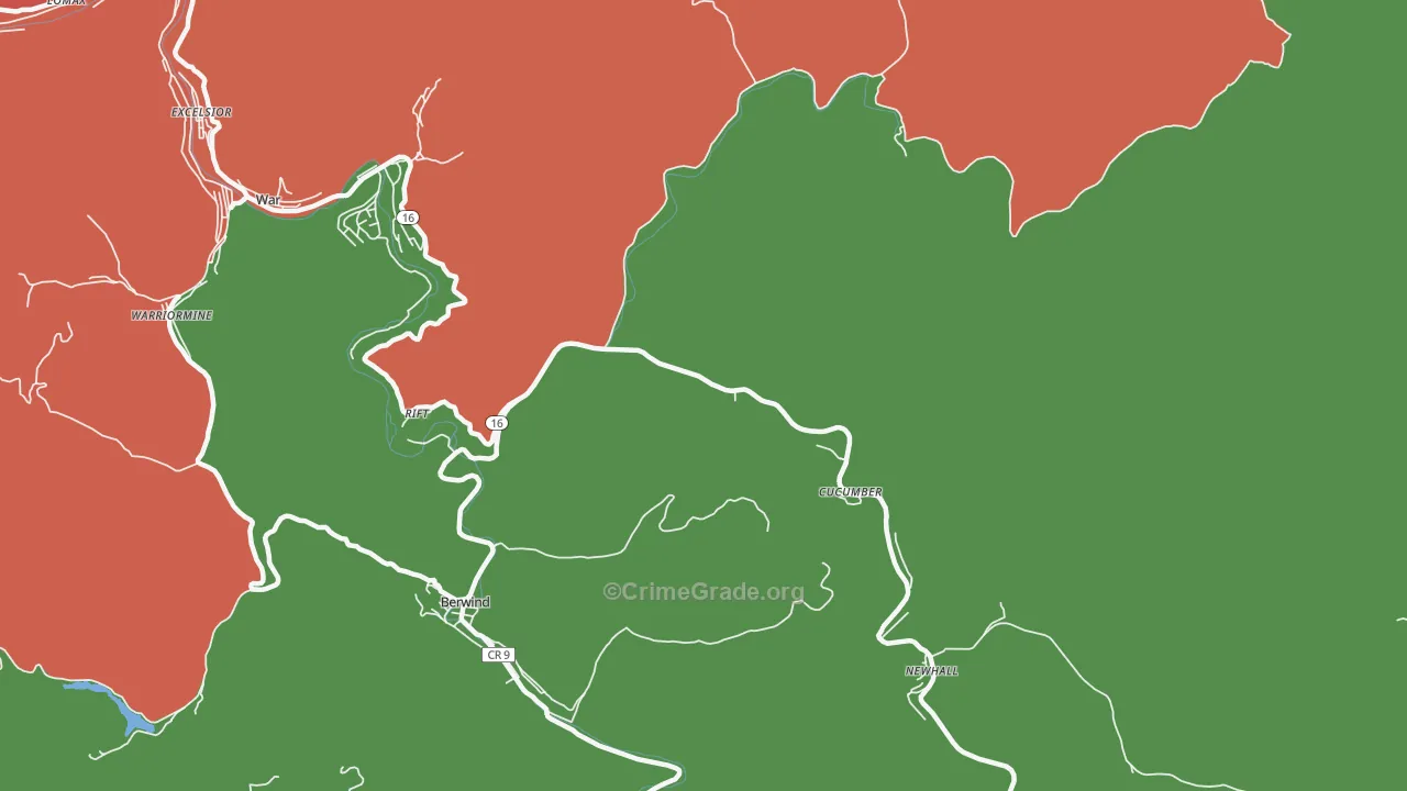 Cucumber, WV Map of Assault Rates