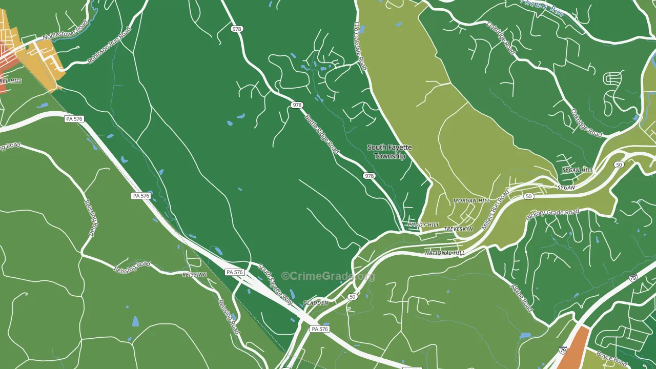 Cuddy, PA Map of Assault Rates