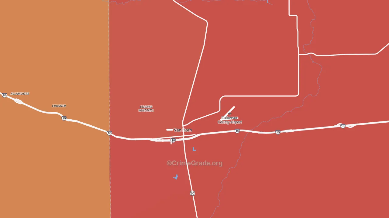 Culberson County, TX Map of Assault Rates