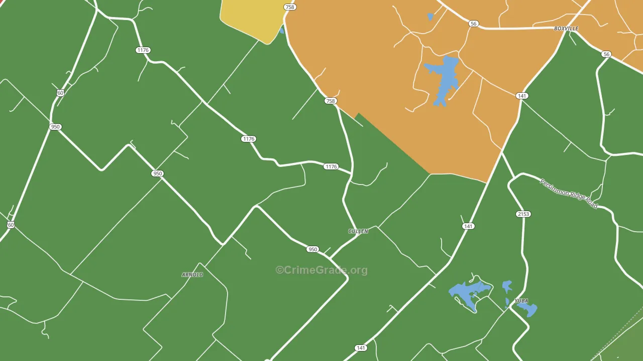 Cullen, KY Map of Assault Rates