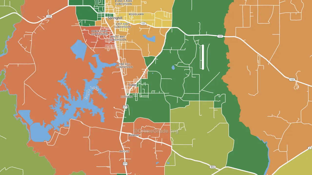 Cullen, LA Map of Assault Rates