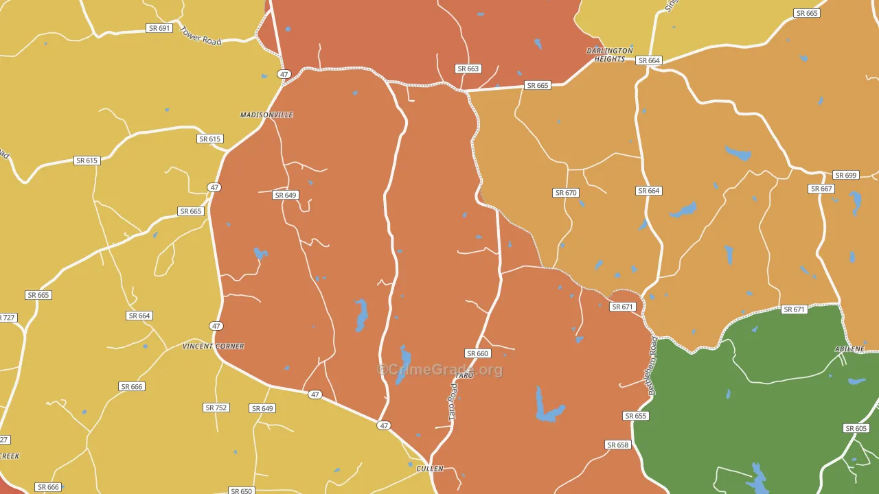 Cullen, VA Map of Assault Rates