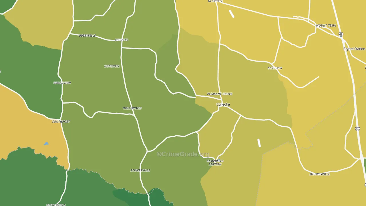 Culleoka, TN Map of Assault Rates