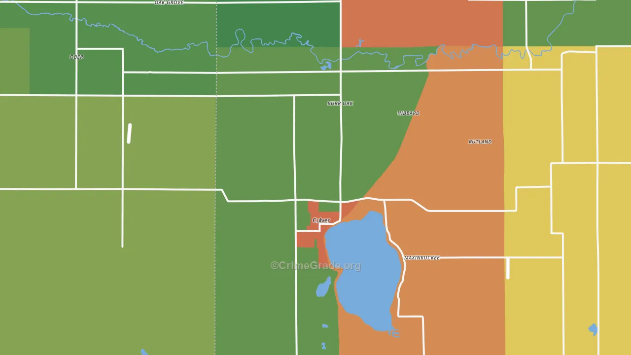 Culver, IN Map of Assault Rates