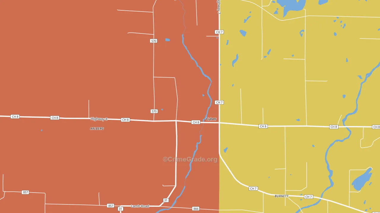 Culver, MN Map of Assault Rates