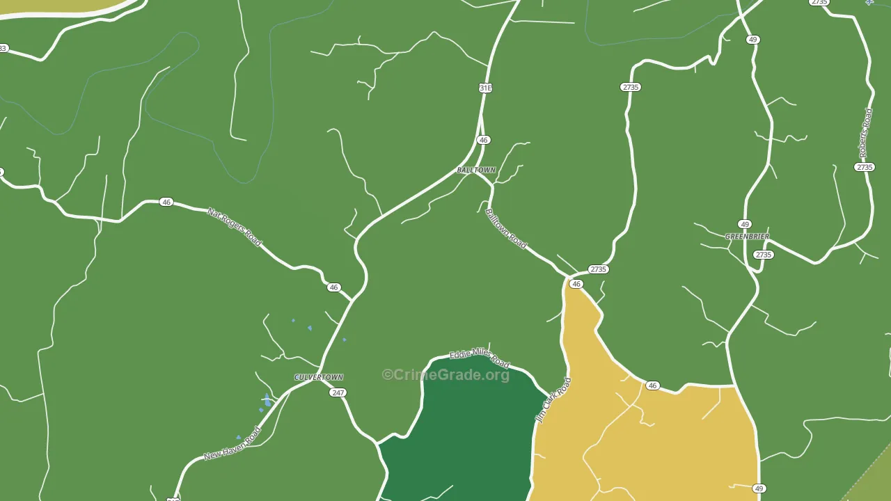 Culvertown, KY Map of Assault Rates