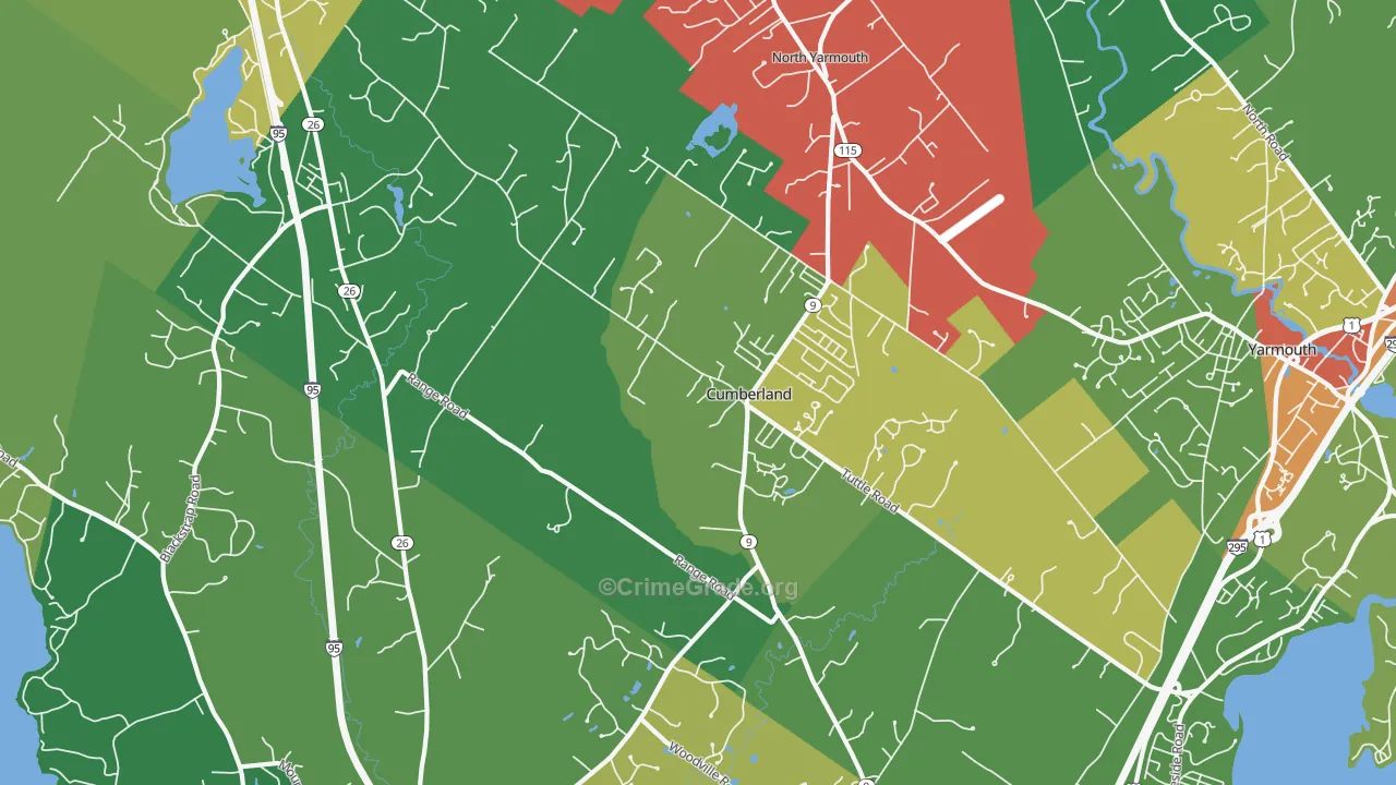 Cumberland Center, ME Map of Assault Rates