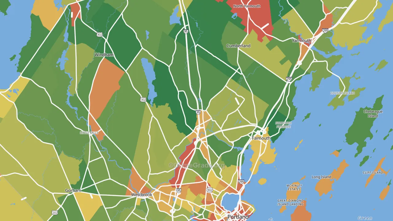 Cumberland County, ME Map of Assault Rates