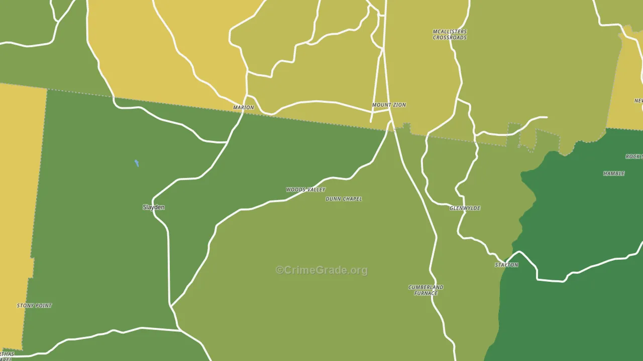 Cumberland Furnace, TN Map of Assault Rates