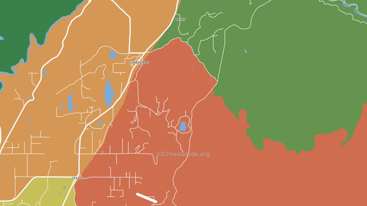 Cumberland, WA Map of Assault Rates
