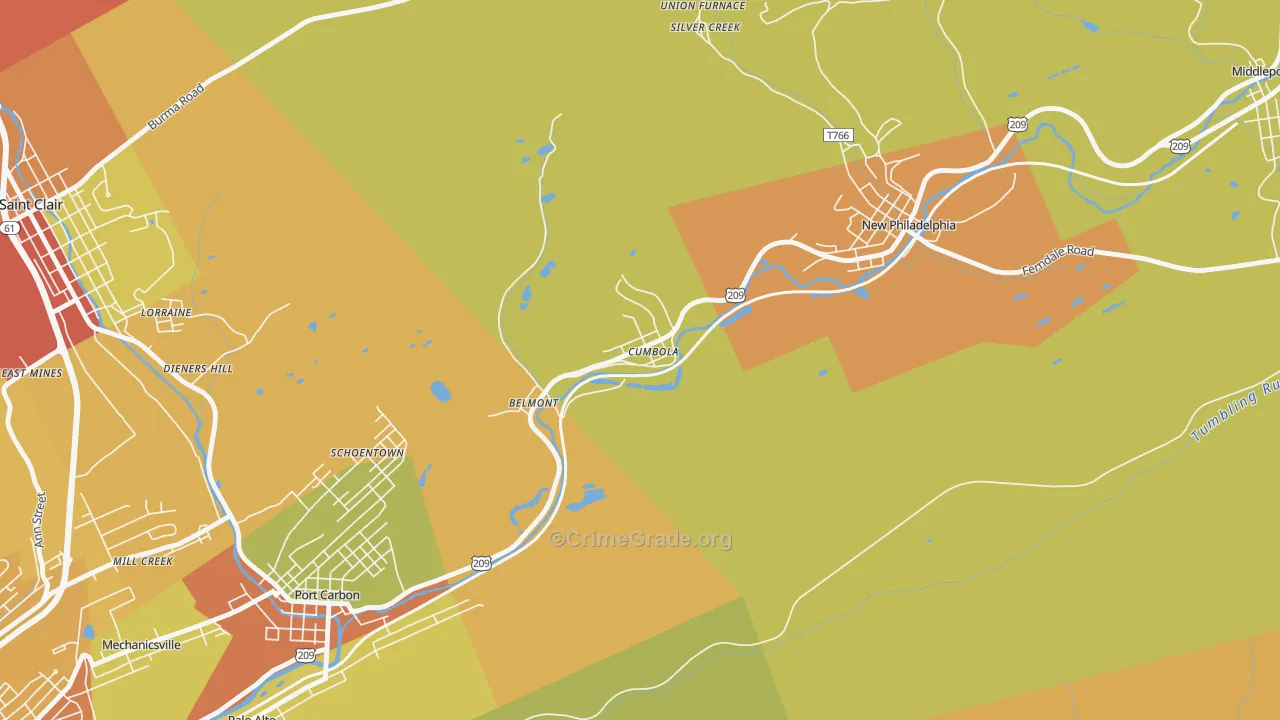 Cumbola, PA Map of Assault Rates