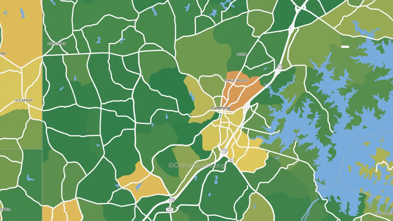 Cumming, GA Map of Assault Rates
