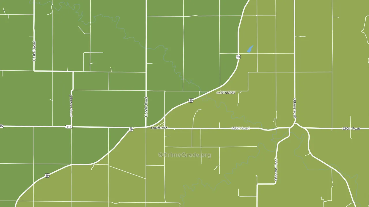 Cummings, KS Map of Assault Rates