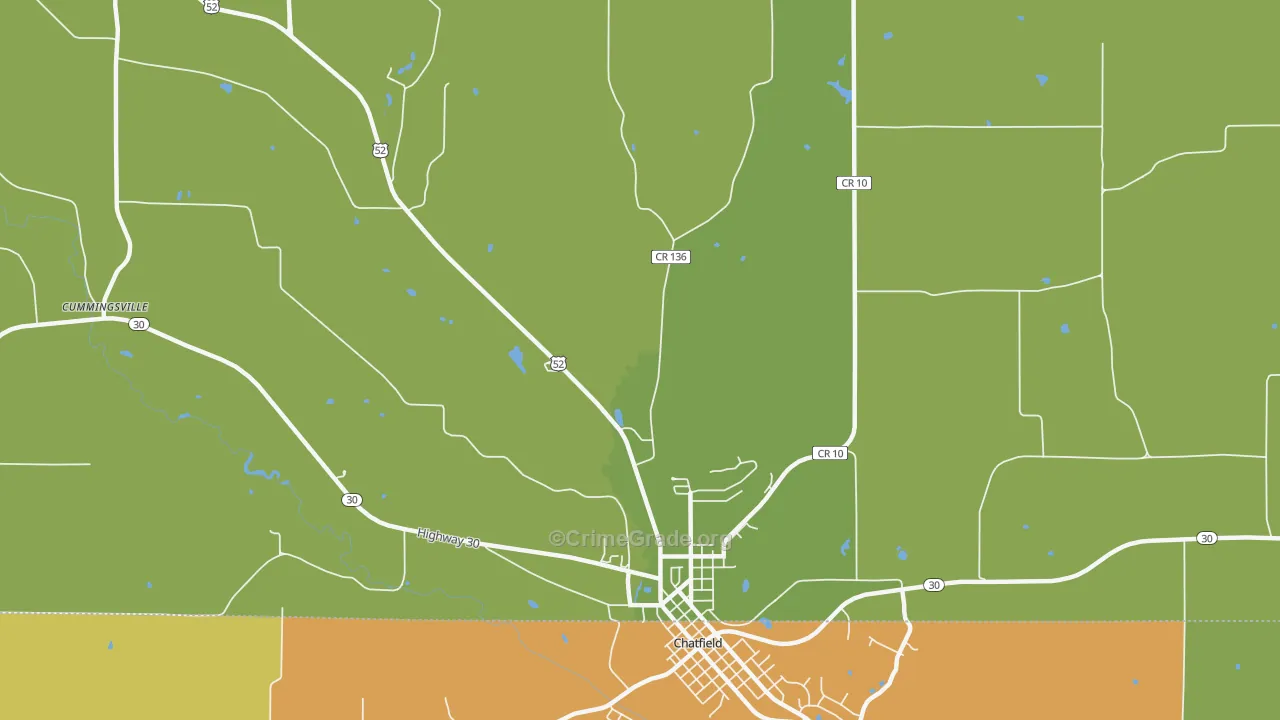 Cummingsville, MN Map of Assault Rates