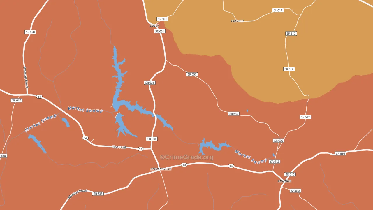 Cumnor, VA Map of Assault Rates