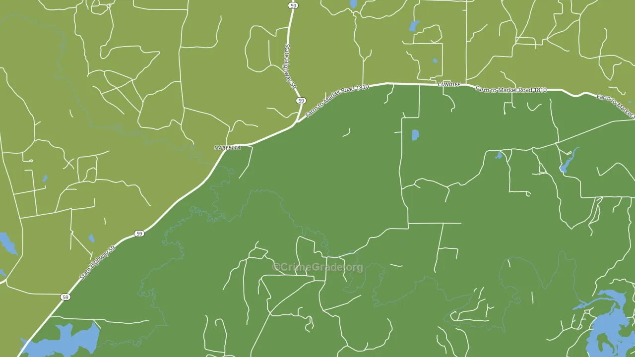 Cundiff, TX Map of Assault Rates