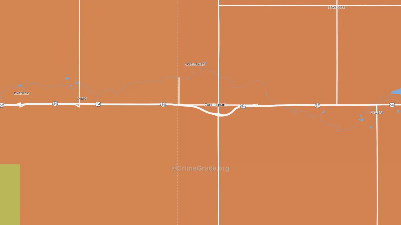 Cunningham, KS Map of Assault Rates