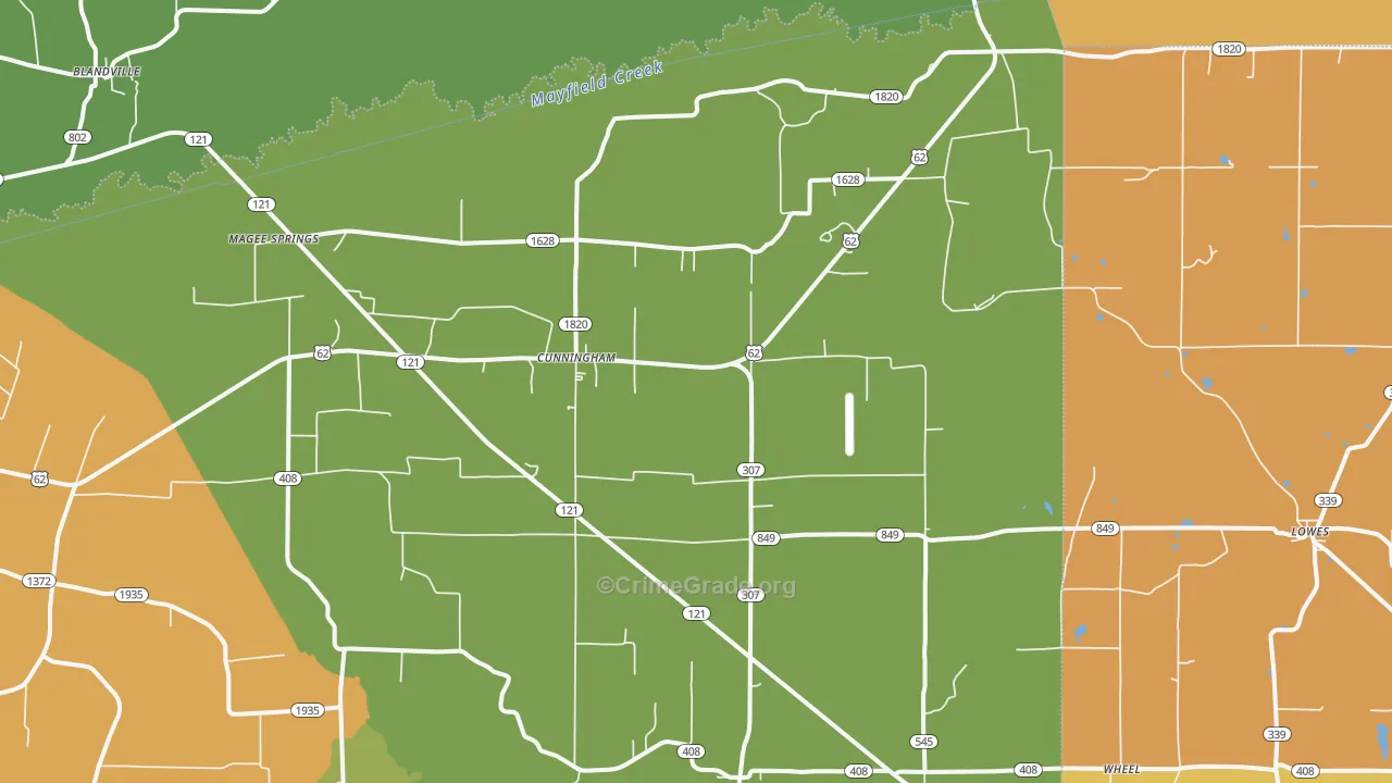 Cunningham, KY Map of Assault Rates