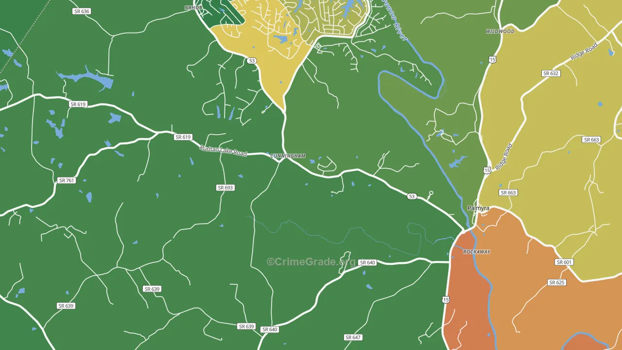 Cunningham, VA Map of Assault Rates