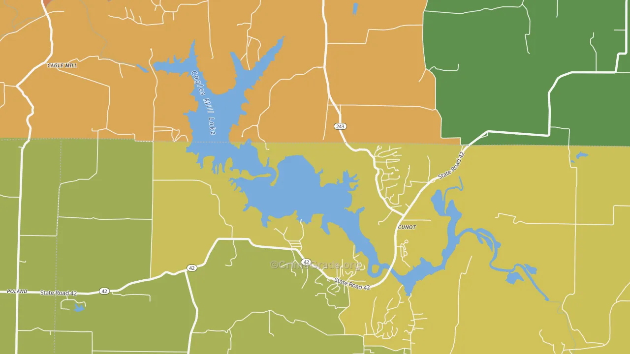Cunot, IN Map of Assault Rates