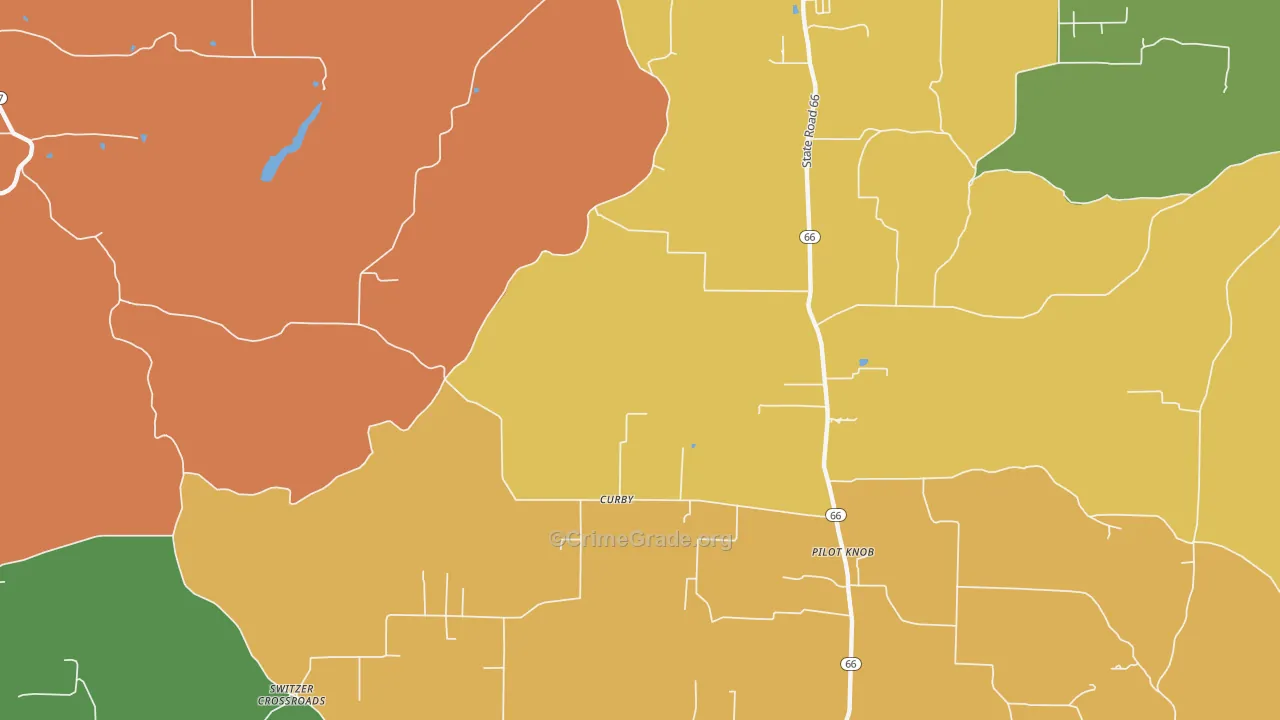 Curby, IN Map of Assault Rates