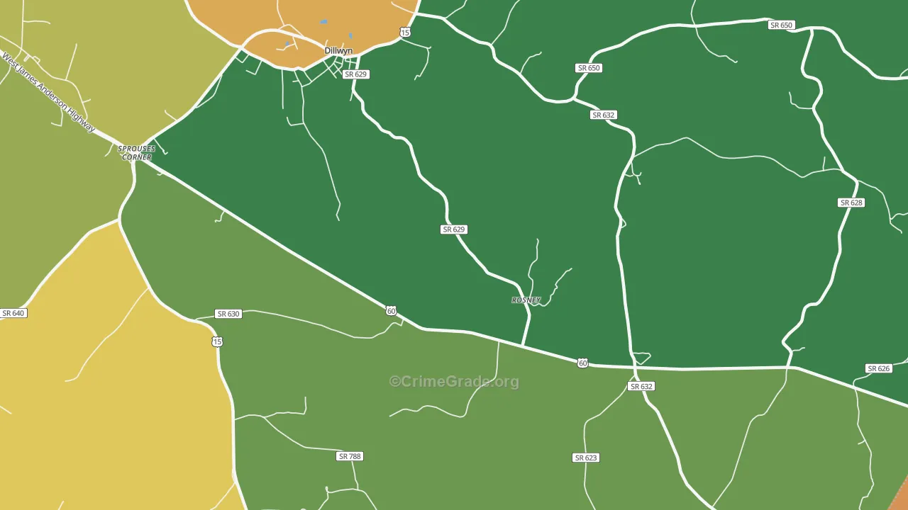 Curdsville, VA Map of Assault Rates