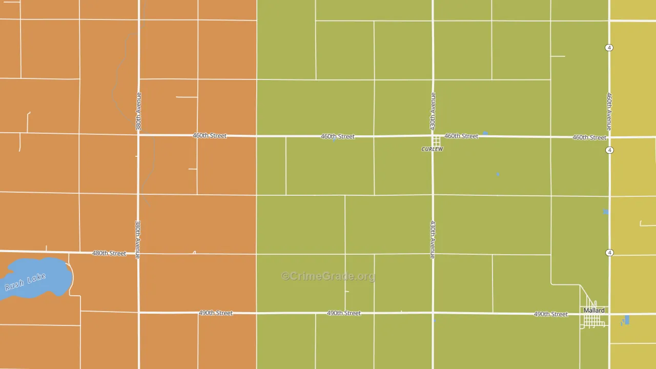 Curlew, IA Map of Assault Rates