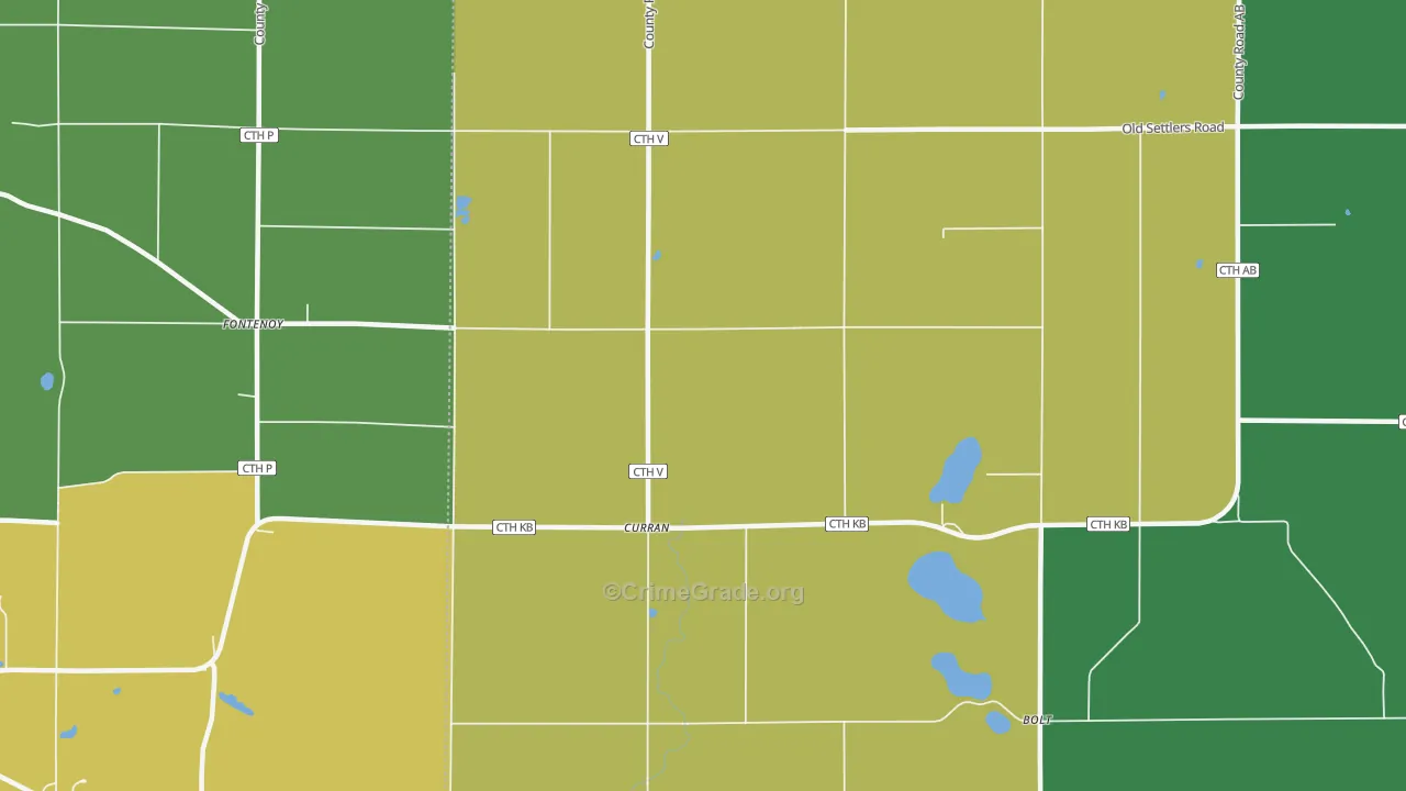 Curran, WI Map of Assault Rates