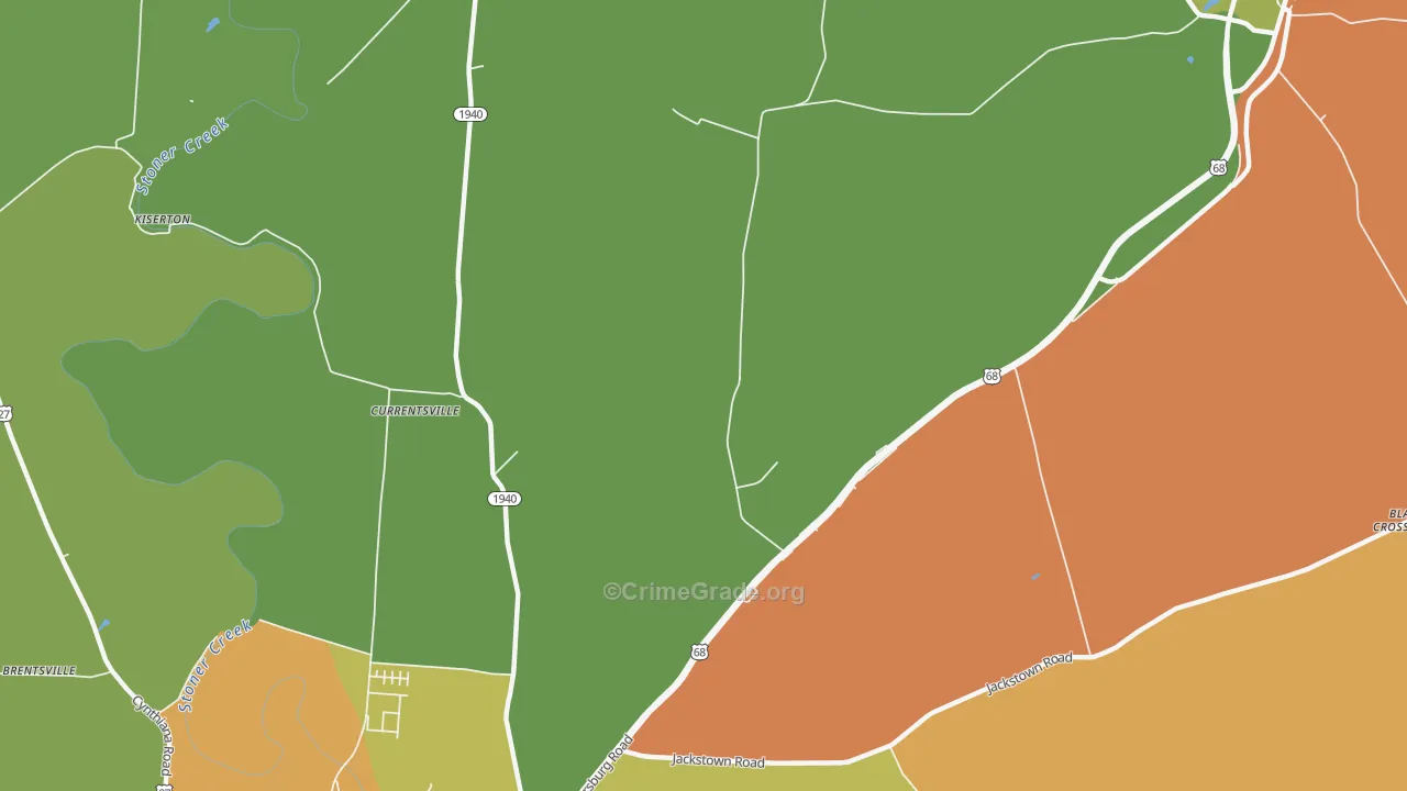 Currentsville, KY Map of Assault Rates