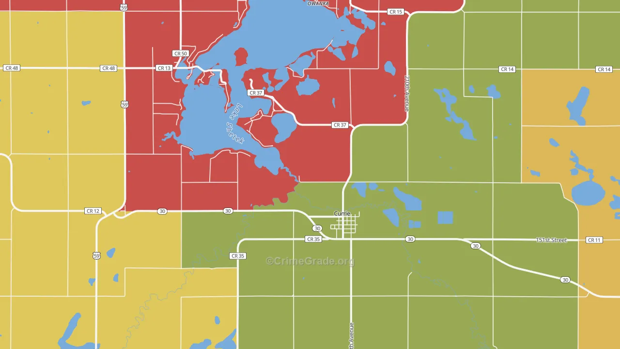 Currie, MN Map of Assault Rates