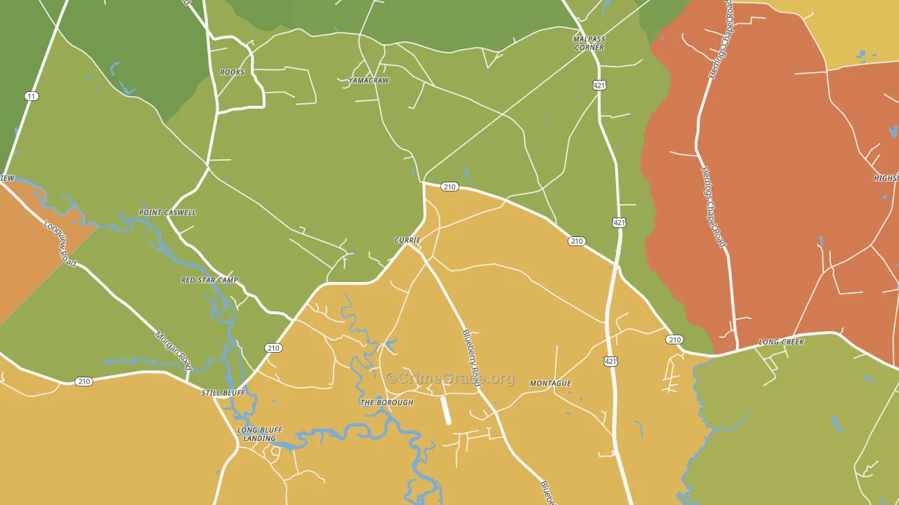 Currie, NC Map of Assault Rates