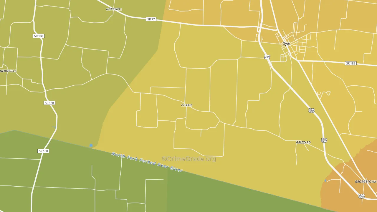 Currie, TN Map of Assault Rates