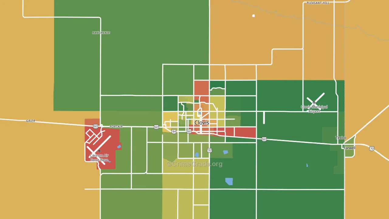 Curry County, NM Map of Assault Rates
