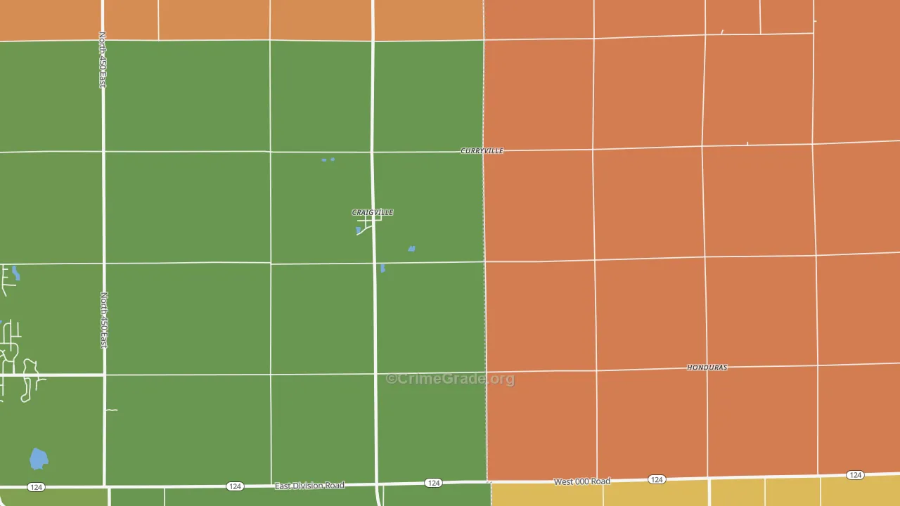 Curryville, IN Map of Assault Rates
