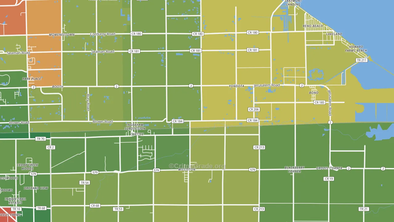 Curtice, OH Map of Assault Rates