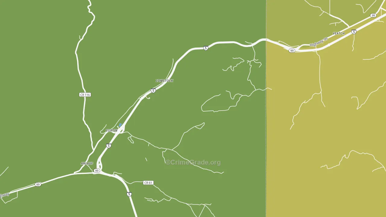 Curtin, OR Map of Assault Rates