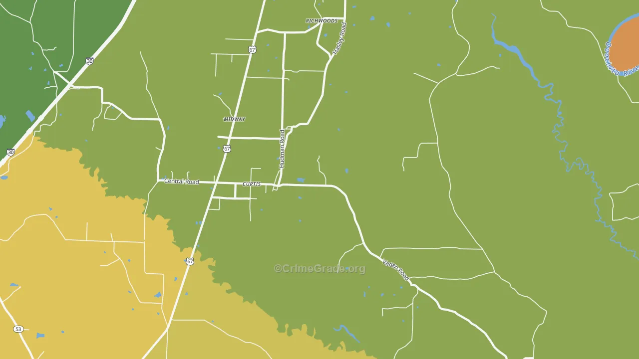 Curtis, AR Map of Assault Rates