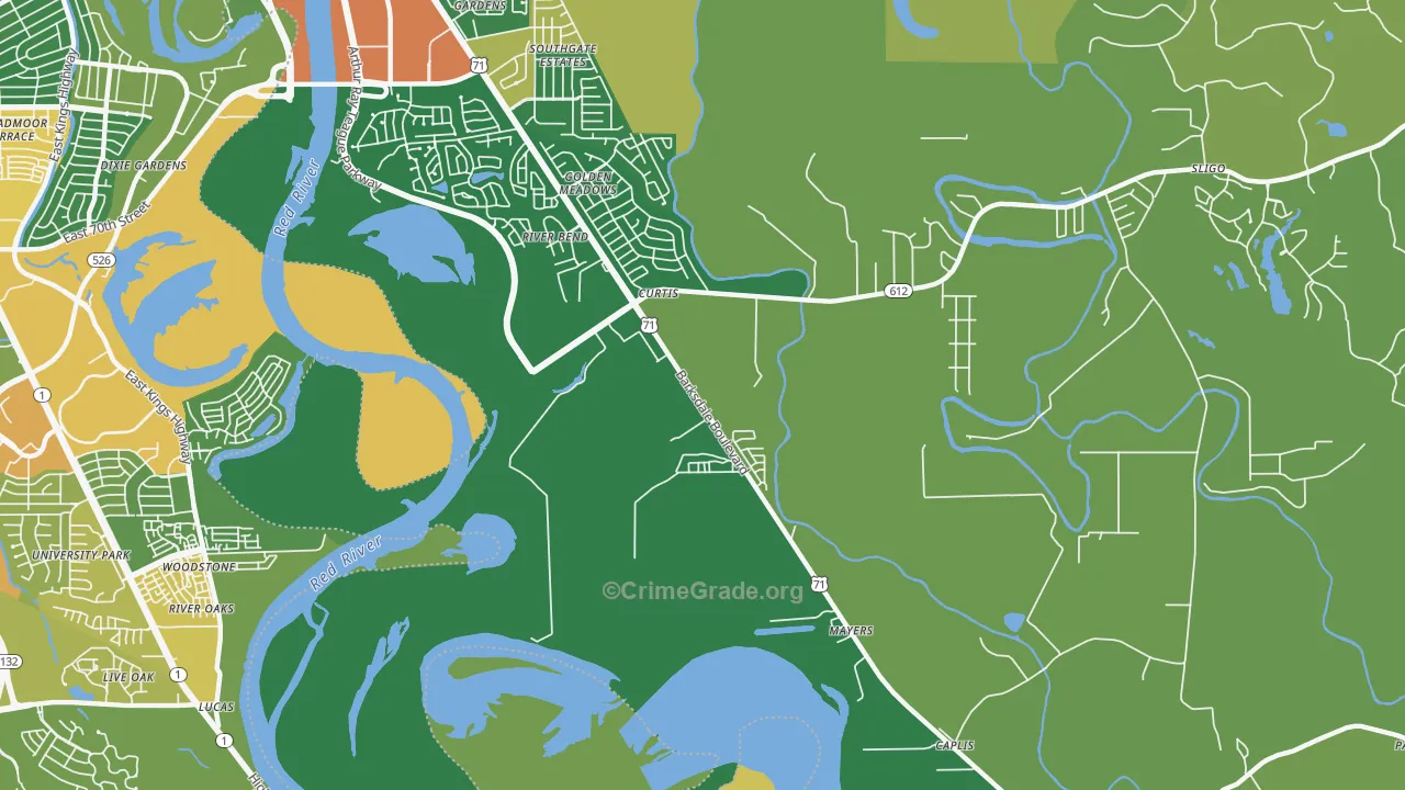 Curtis, LA Map of Assault Rates