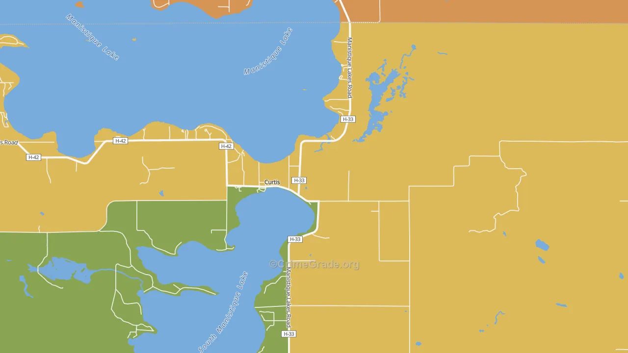 Curtis, MI Map of Assault Rates