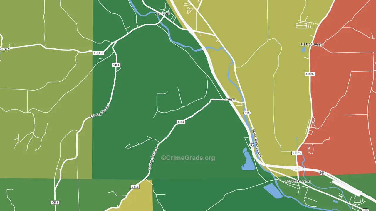 Curtis, NY Map of Assault Rates