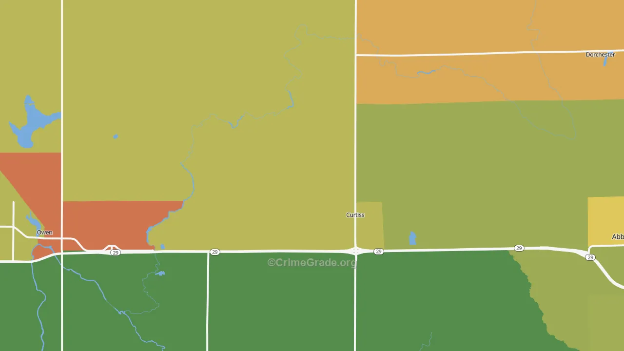 Curtiss, WI Map of Assault Rates