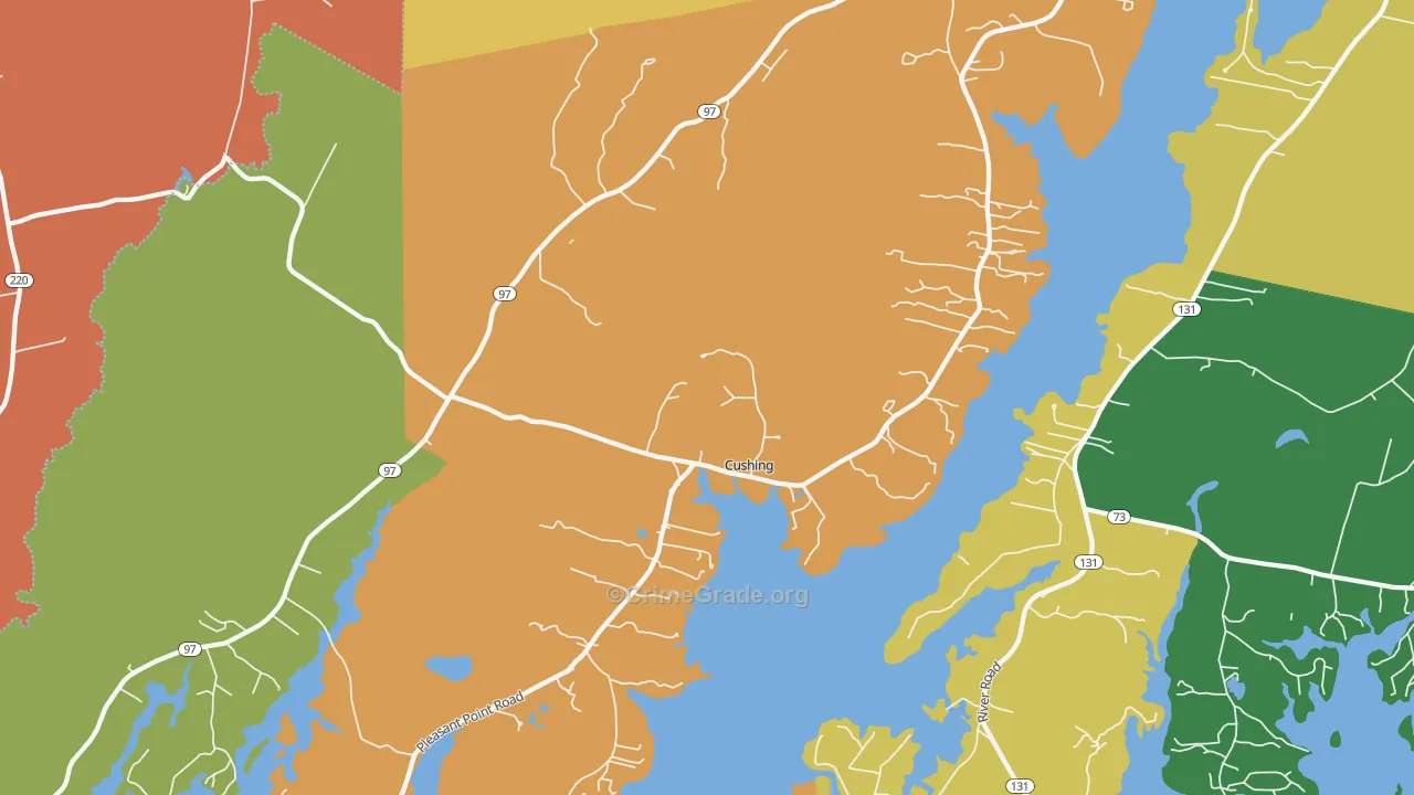 Cushing, ME Map of Assault Rates
