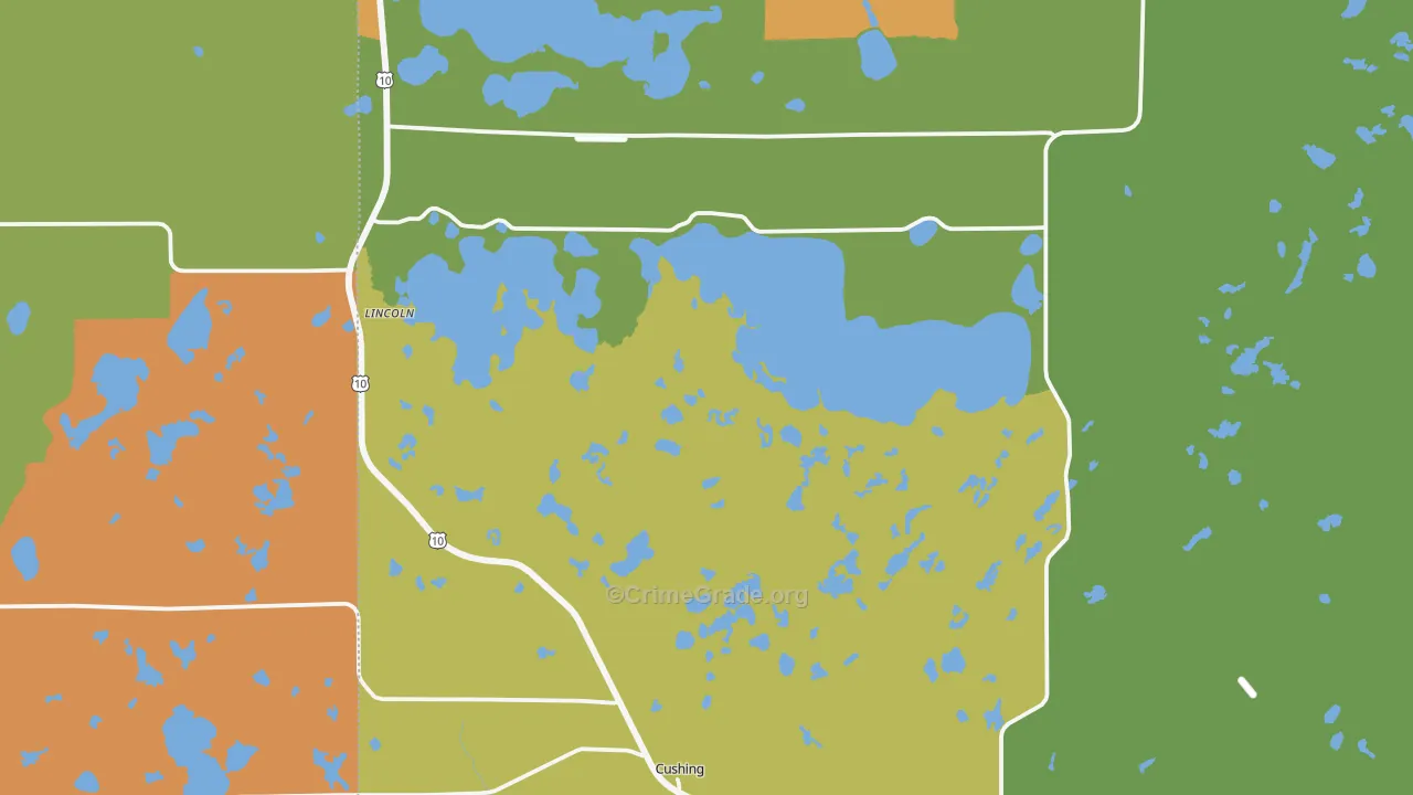 Cushing, MN Map of Assault Rates