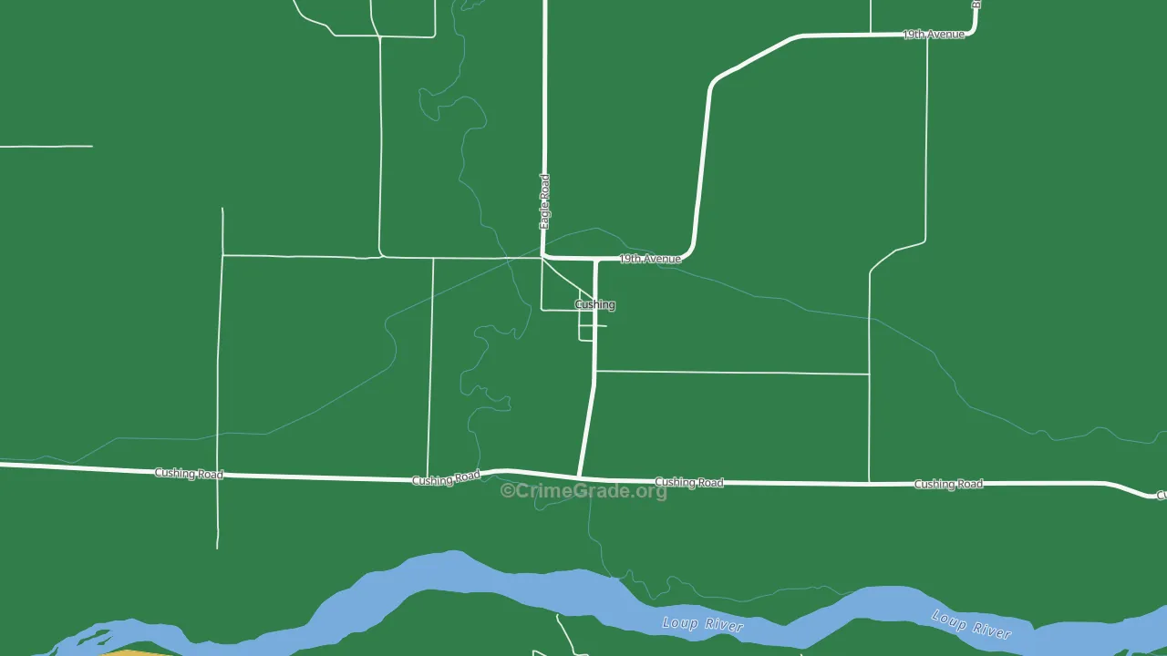 Cushing, NE Map of Assault Rates