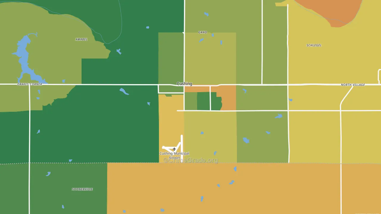 Cushing, OK Map of Assault Rates
