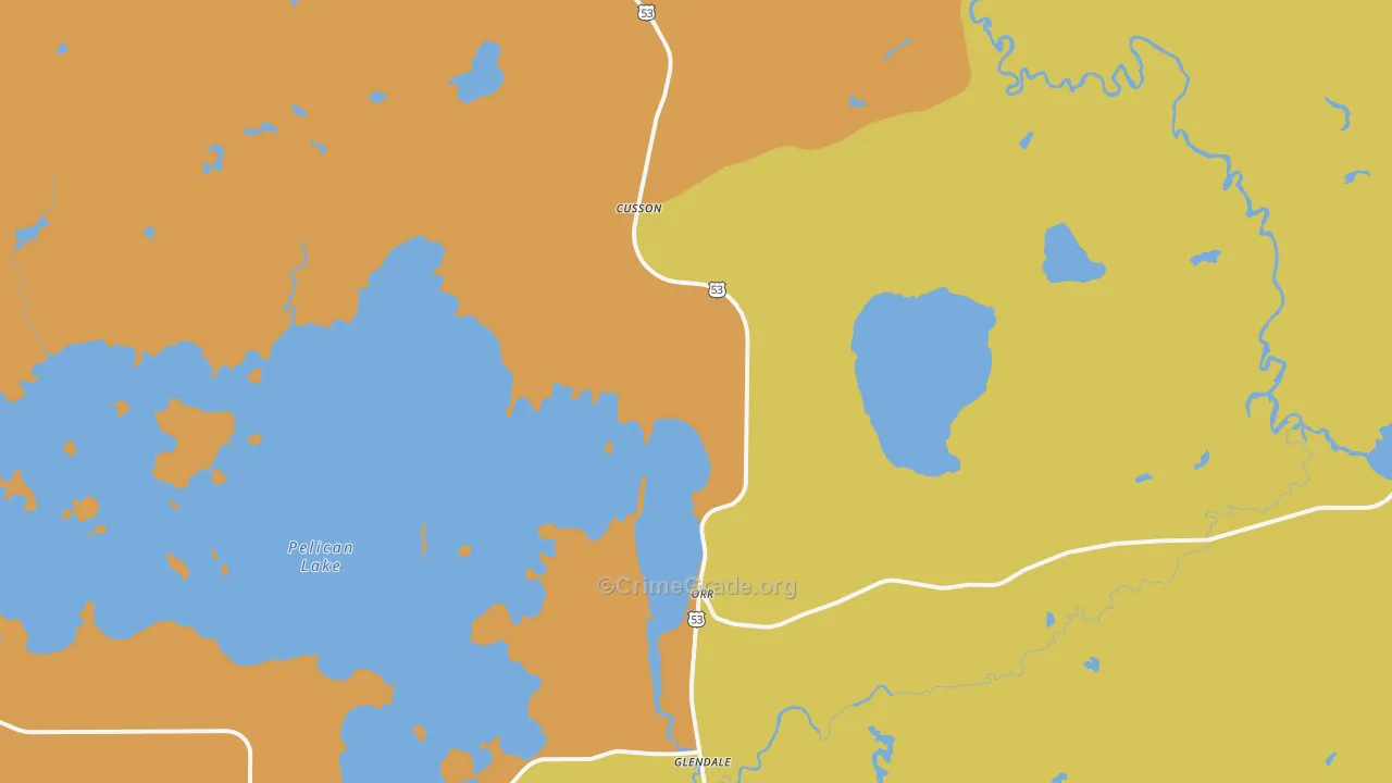 Cusson, MN Map of Assault Rates