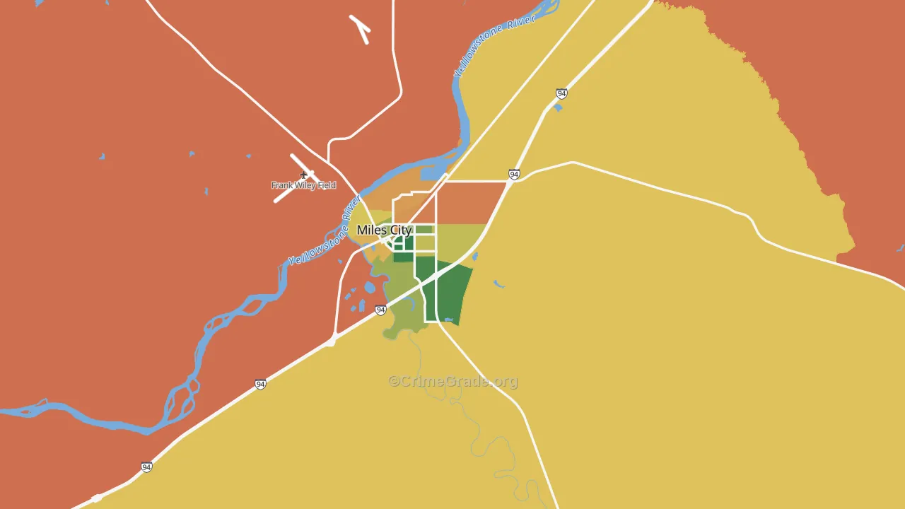 Custer County, MT Map of Assault Rates